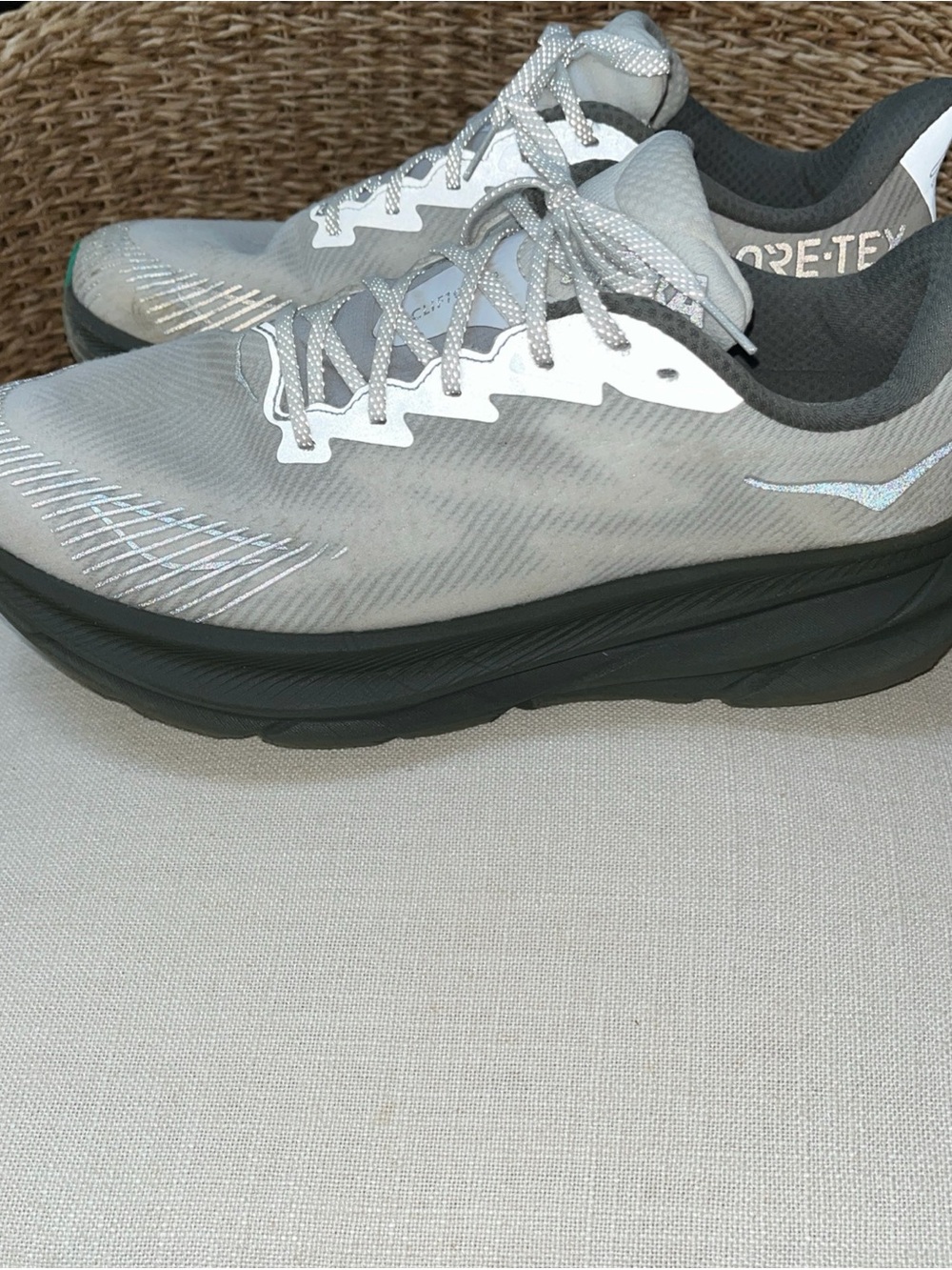 Hoka Men's Athletic Shoes in Light Gray and Black